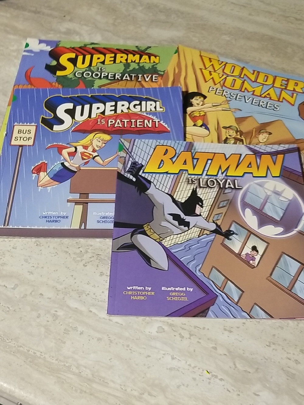 DC Comics Superhero Board Books Set - Blue, Yellow, Red, Purple